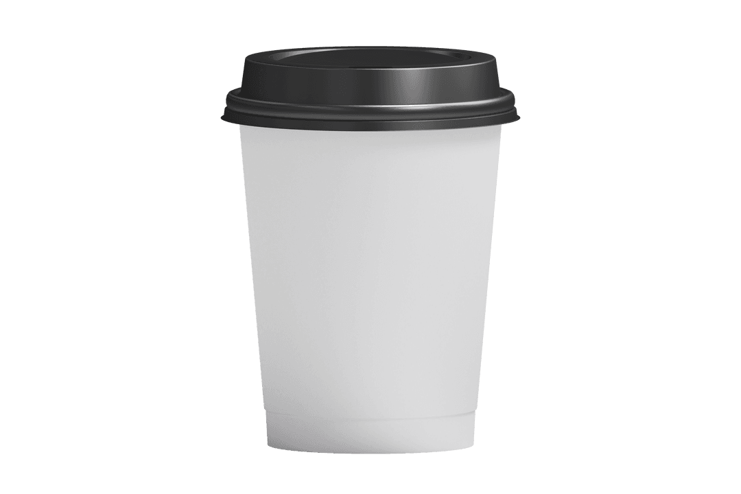 Transparent Coffee Cup with Black Lid Vector Illustration