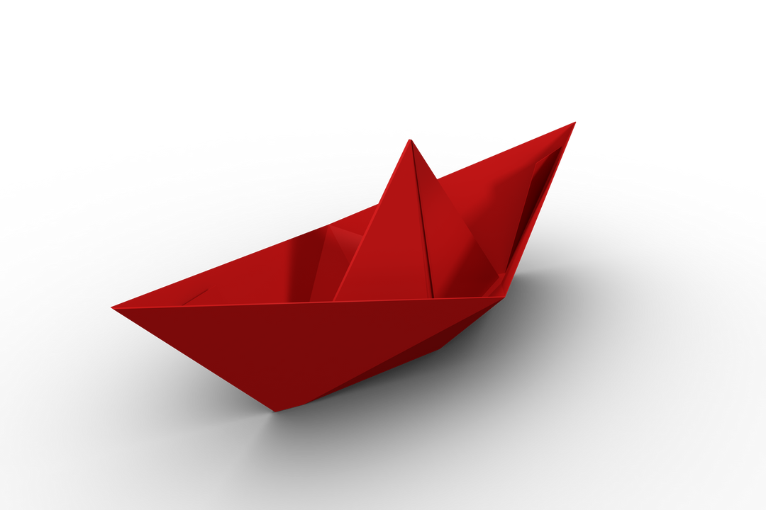 Red Paper Boat Digital Illustration on Transparent Background - Download Free Stock Images Pikwizard.com