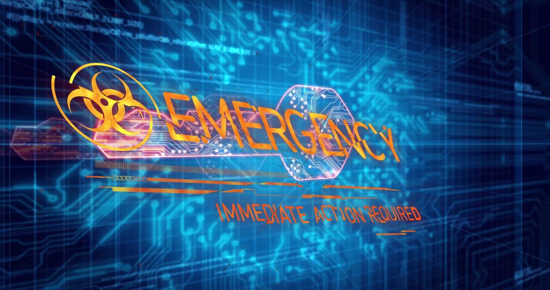 Futuristic Emergency Notification with Biohazard Warning