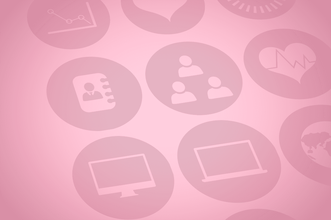 Digital Interface Icons on Pink Transparent Background