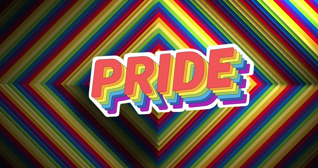 PRIDE Text with Retro Rainbow Pattern Background - Free Images, Stock Photos and Pictures on Pikwizard.com