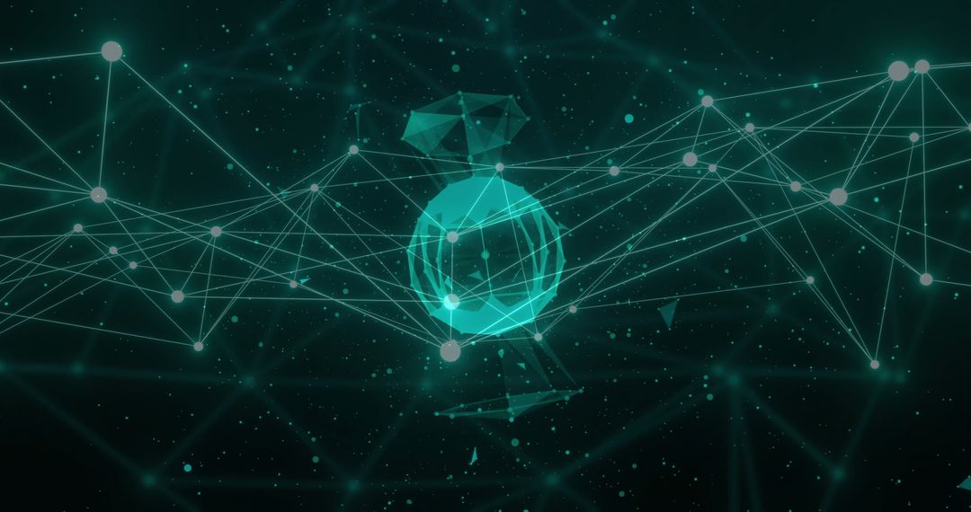 Abstract Digital Network Globe with Connecting Lines and Nodes