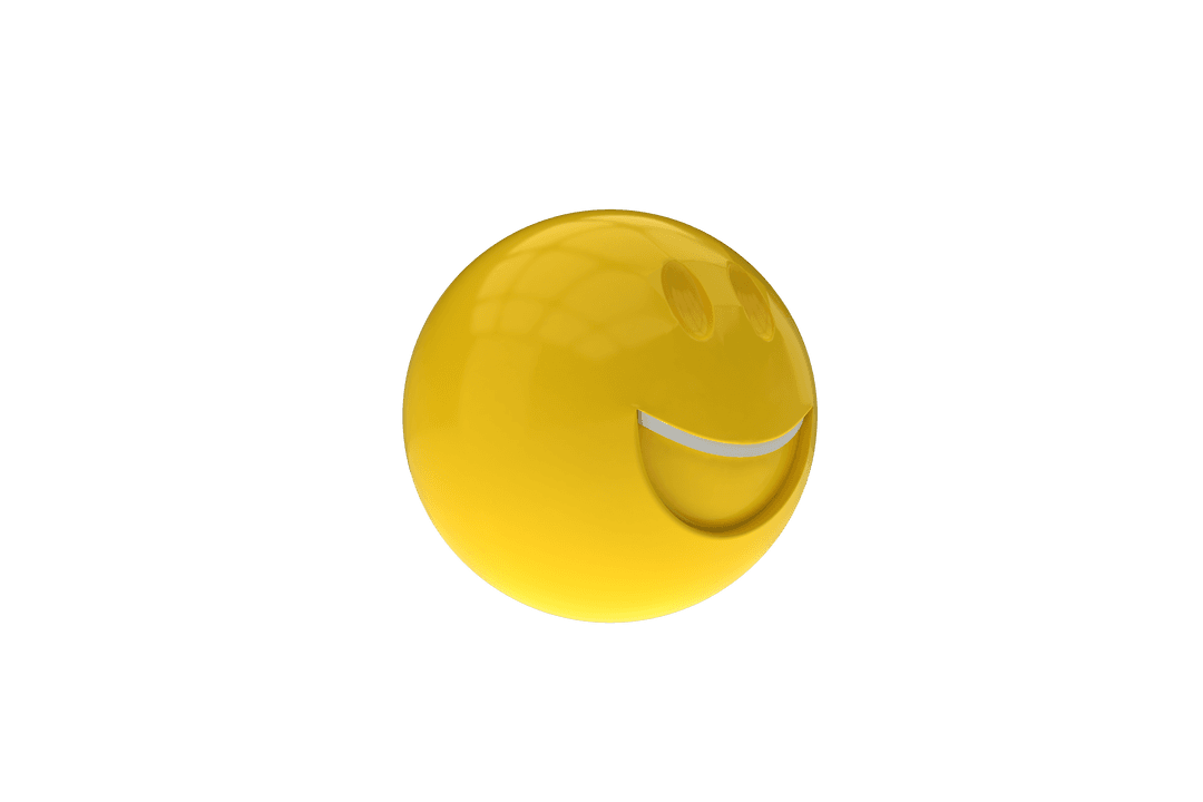 Transparent 3D Yellow Smiley Icon with Reflection