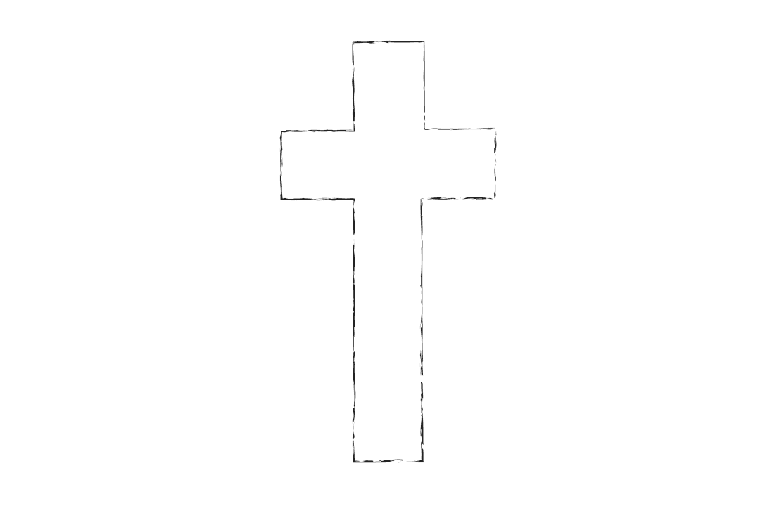 Minimalist Black Cross on Transparent Background Illustration