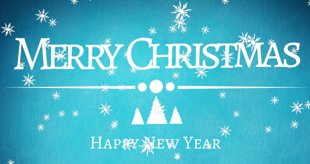 Festive Christmas and New Year Greeting with Falling Snow