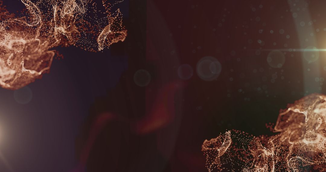 Dynamic Abstract Particles with Bokeh Effect on Dark Background