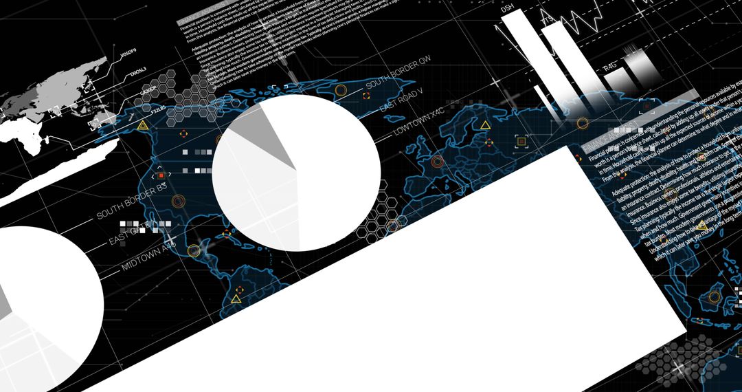 Digital Data Visualization and Global Business Interface