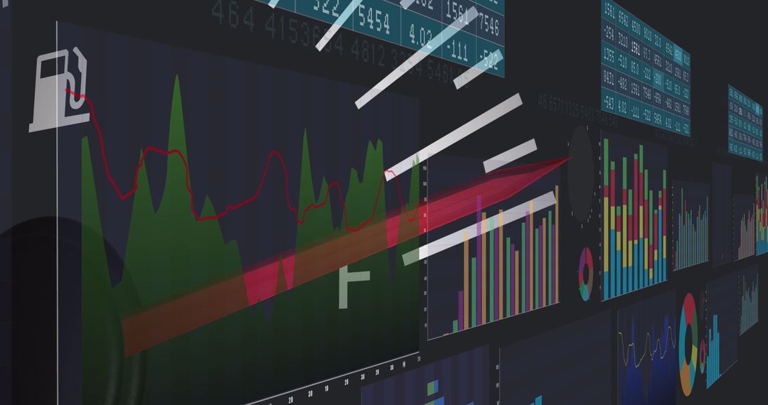 Digital Car Dashboard with Data Graphics Display