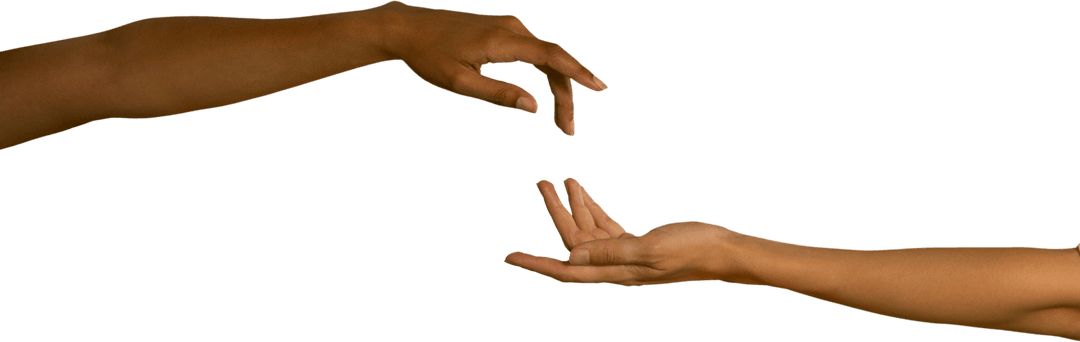 Hands Reaching Out with Transparent Background