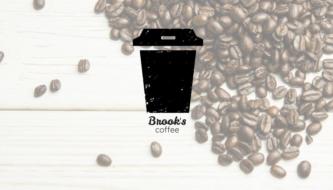 Vintage Brook's Coffee Logo on Rustic Wooden Background - Download Free Stock Templates Pikwizard.com