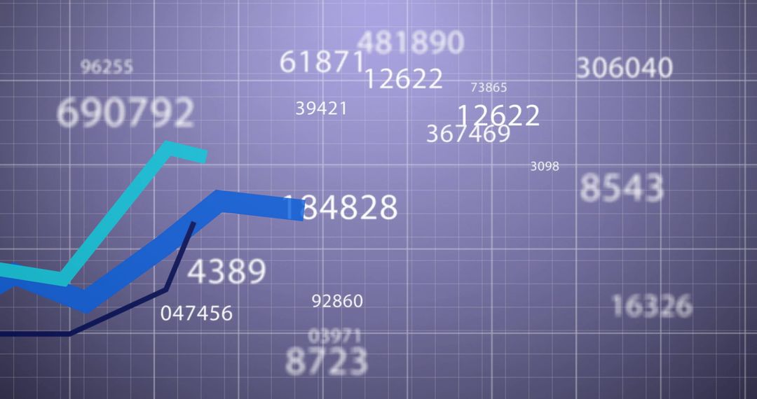 Abstract Financial Data Visualization on Purple Grid