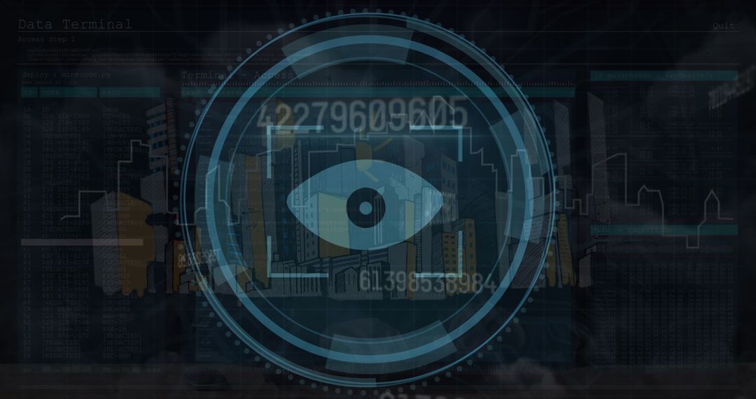 Futuristic Digital Interface with Cityscape Design