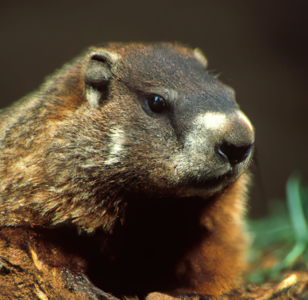Close up of black and brown wild groundhog in forest - Free Images, Stock Photos and Pictures on Pikwizard.com
