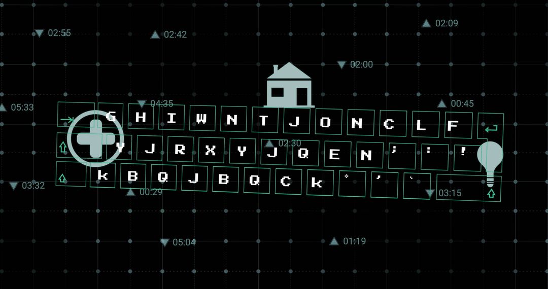 Digital Data Icons and Interface Over Grid Network