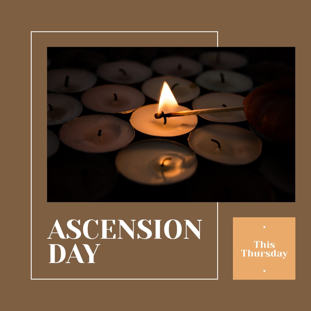 Lighting Candles for Ascension Day Service - Download Free Stock Templates Pikwizard.com