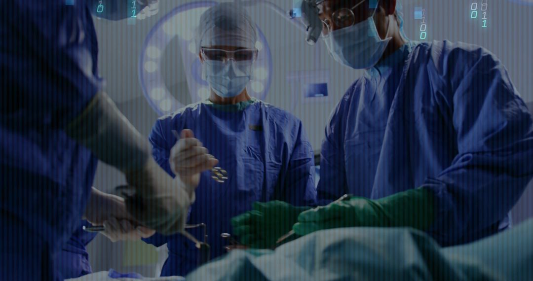 Innovative Surgical Team Utilizing Advanced Technology in Operating Room
