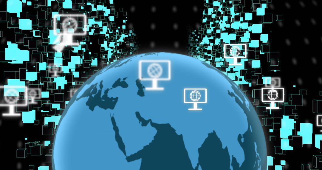 Global Digital Connectivity with Network Icons
