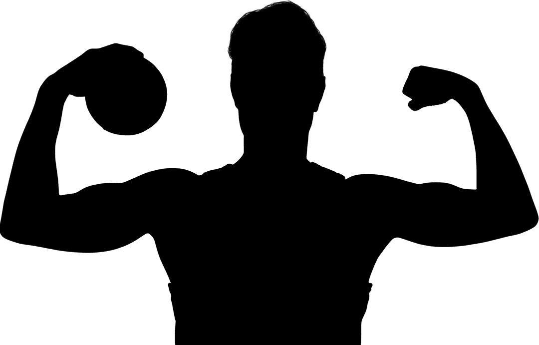 Silhouette of Male Handball Player on Transparent Backdrop