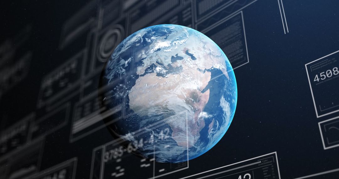Globe with Digital Data Interface Representing Global Connectivity