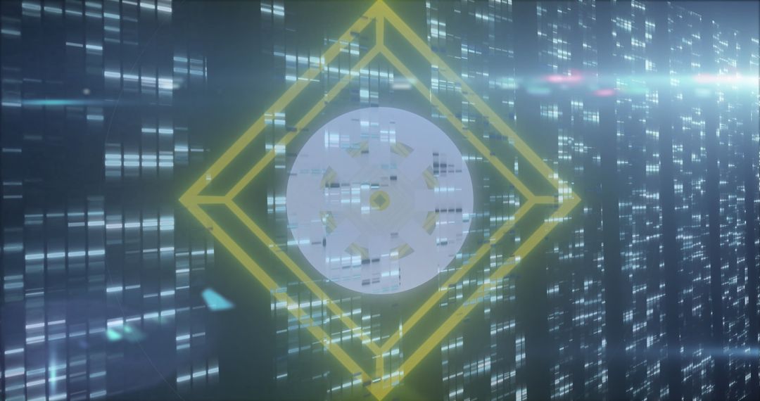 Abstract Geometric Background with Moving Lights