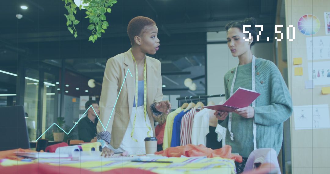 Diverse Team Analyzing Business Data in Trendy Office