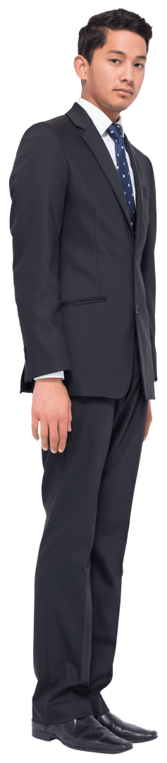 Transparent Background Businessman in Formal Suit Frowning