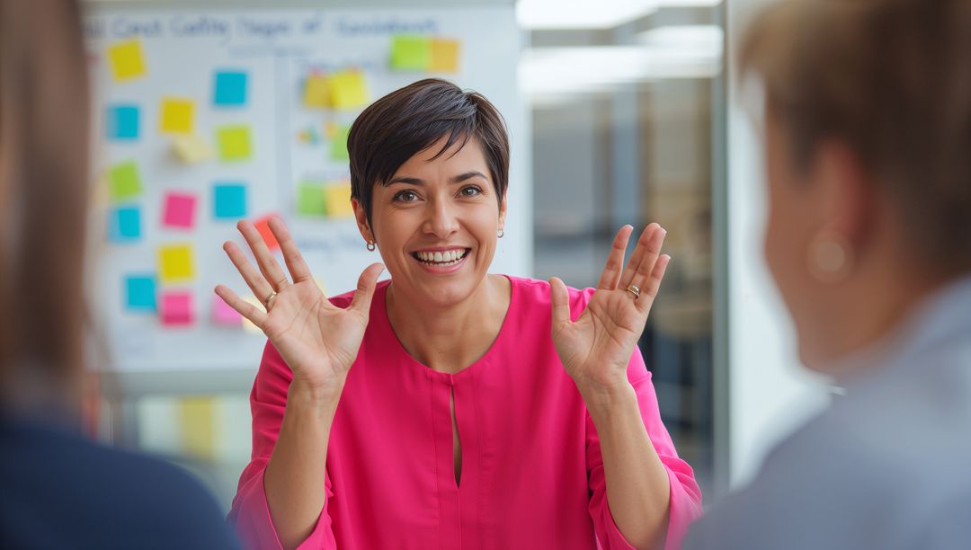 Joyful Business Meeting in Modern Office Environment