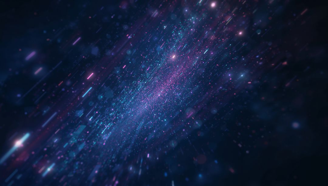 Vibrant Cosmic Streams of Neon Particles in Digital Space