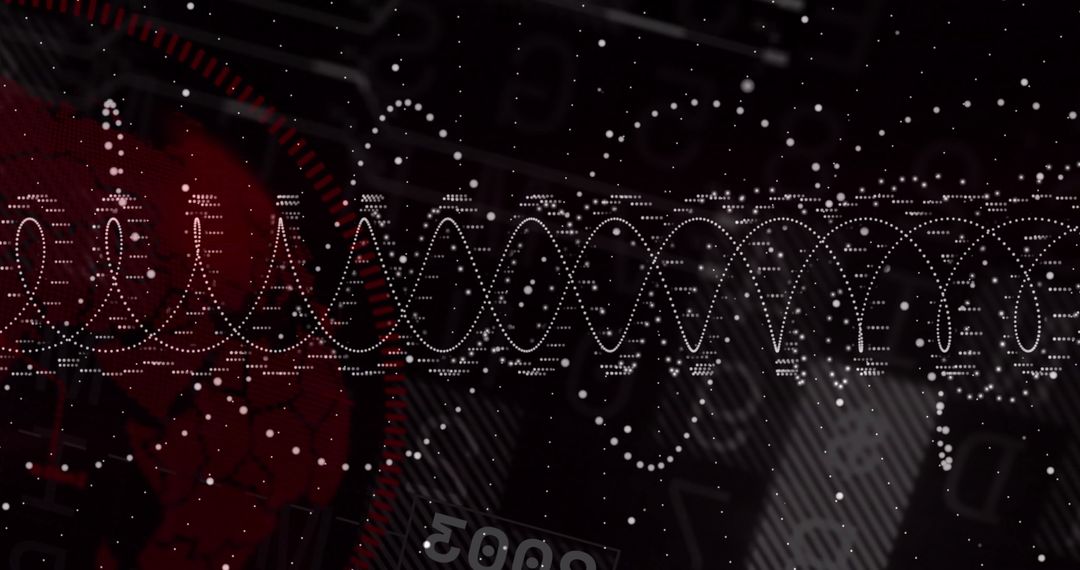Dynamic White Waveform Pulsing over Futuristic Digital Network