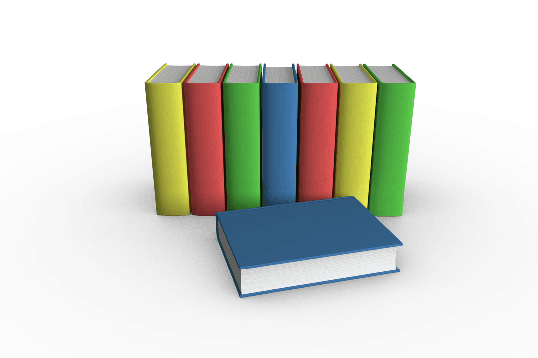 Colorful Books Vector on Transparent Background