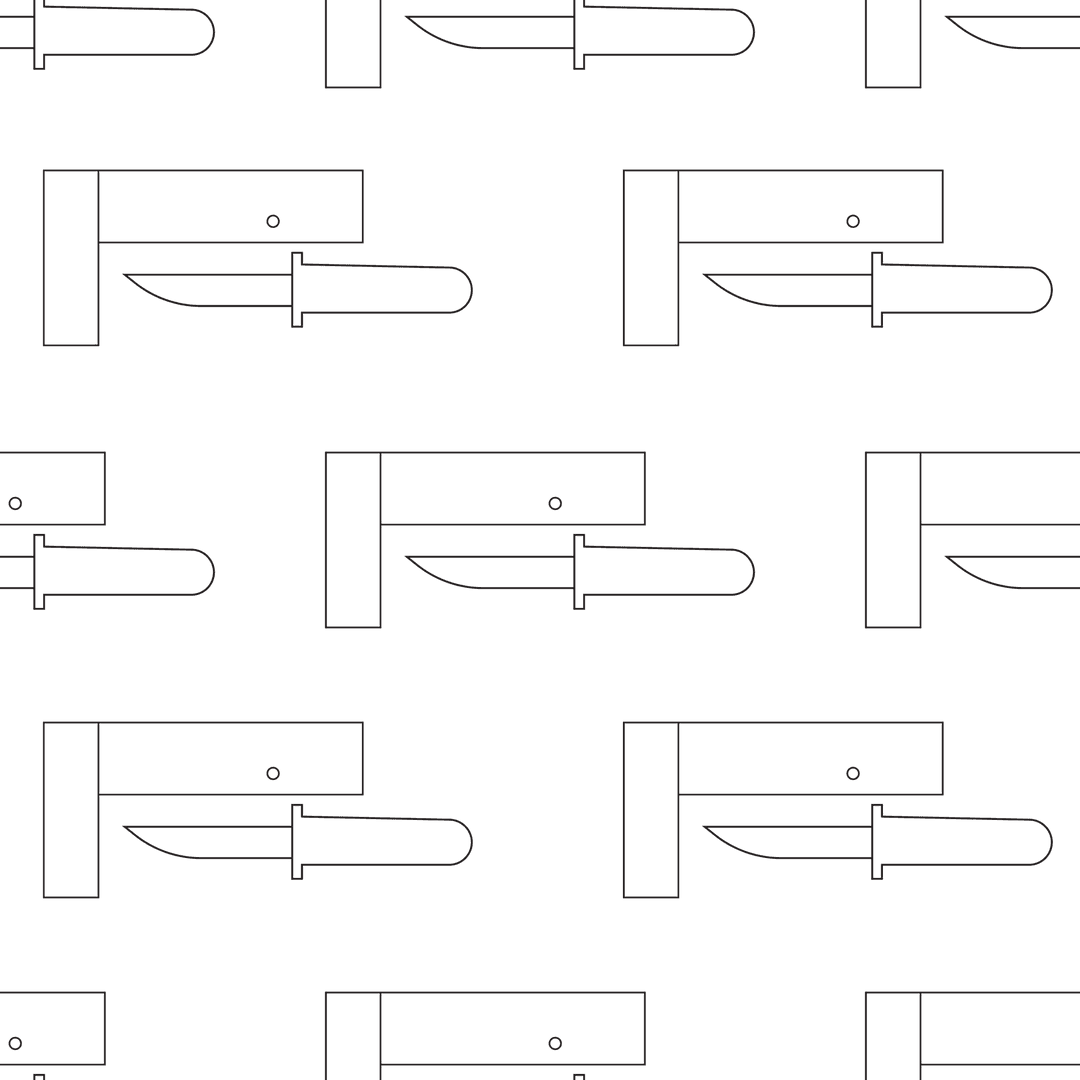 Seamless Black Abstract Pattern on Transparent Background