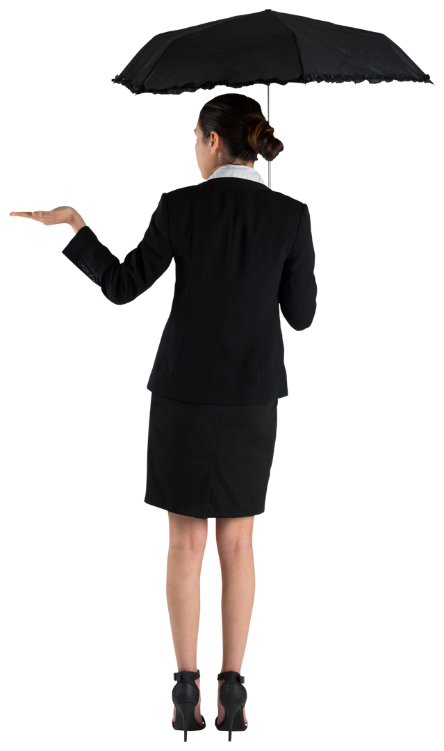 Transparent Young Businesswoman Holding Umbrella for Protection - Download Free Stock Images Pikwizard.com