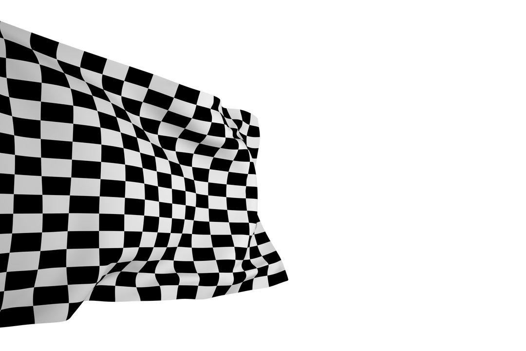 Curved Black and White Checkerboard Flag on Transparent Background - Download Free Stock Images Pikwizard.com