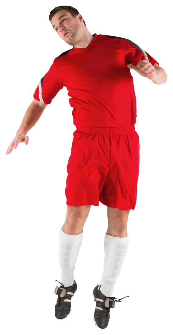 Transparent Soccer Player in Red Kit Mid-Air - Download Free Stock Images Pikwizard.com