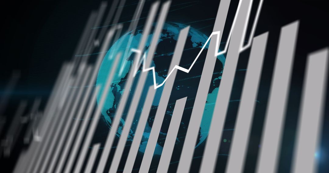 Digital Graphs with Globe Representing Global Finance and Technology
