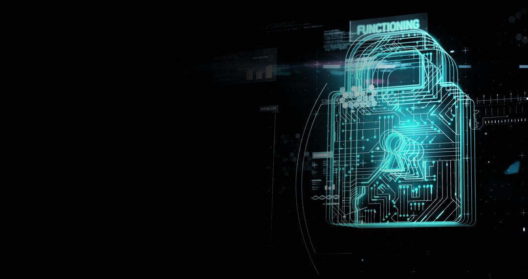 Digital Padlock Symbolizing Cyber Security