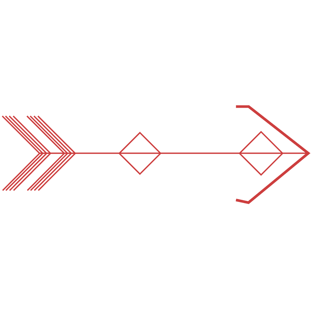 Red Geometric Arrow Pattern on Transparent Background