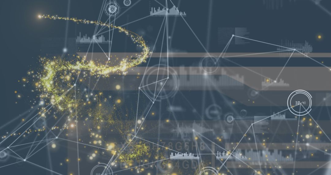 Digital Network Connection with Glowing Interface