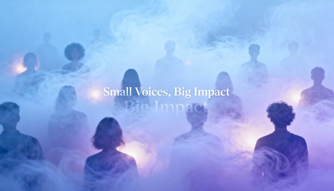 Standing Choir Silhouettes in Atmospheric Fog Holding Lanterns Small Voices, Big Impact