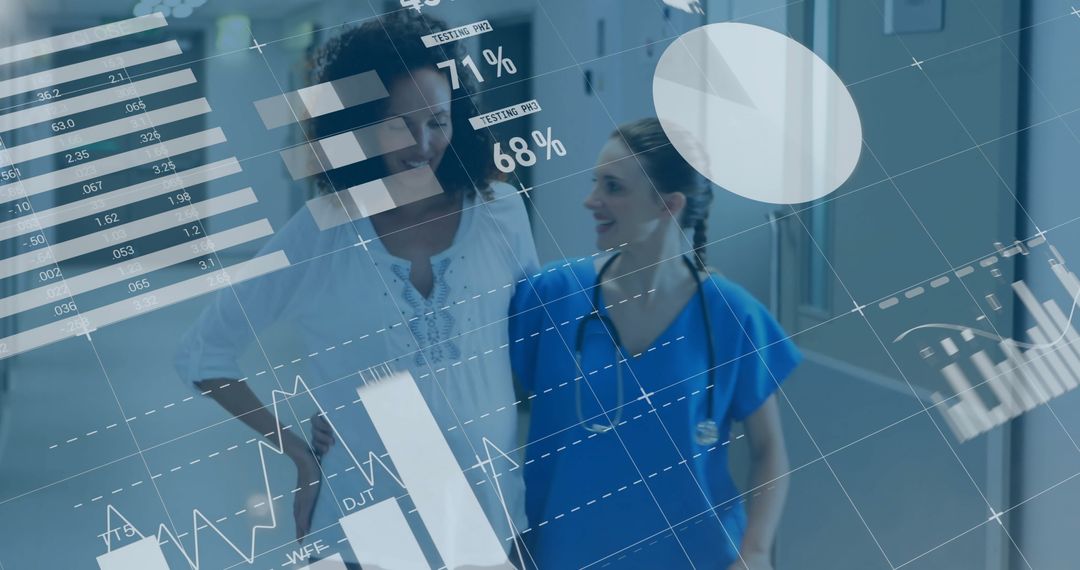 Cutting-edge Technology in Healthcare: Doctor and Patient with Data Interfaces