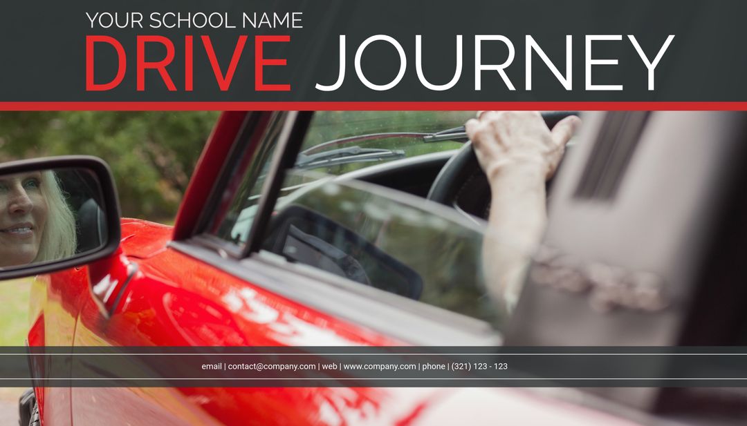 Excited Student Embarking on Road Trip in Ad for Educational Journey