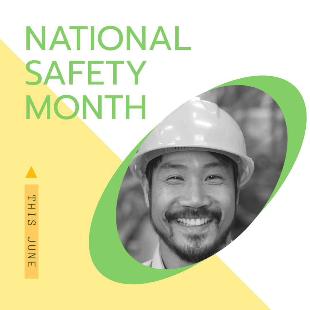 National Safety Month Celebration with Smiling Worker - Download Free Stock Templates Pikwizard.com