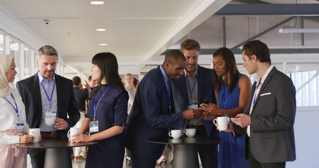 Diverse Business Delegates Networking Coffee Break Conference