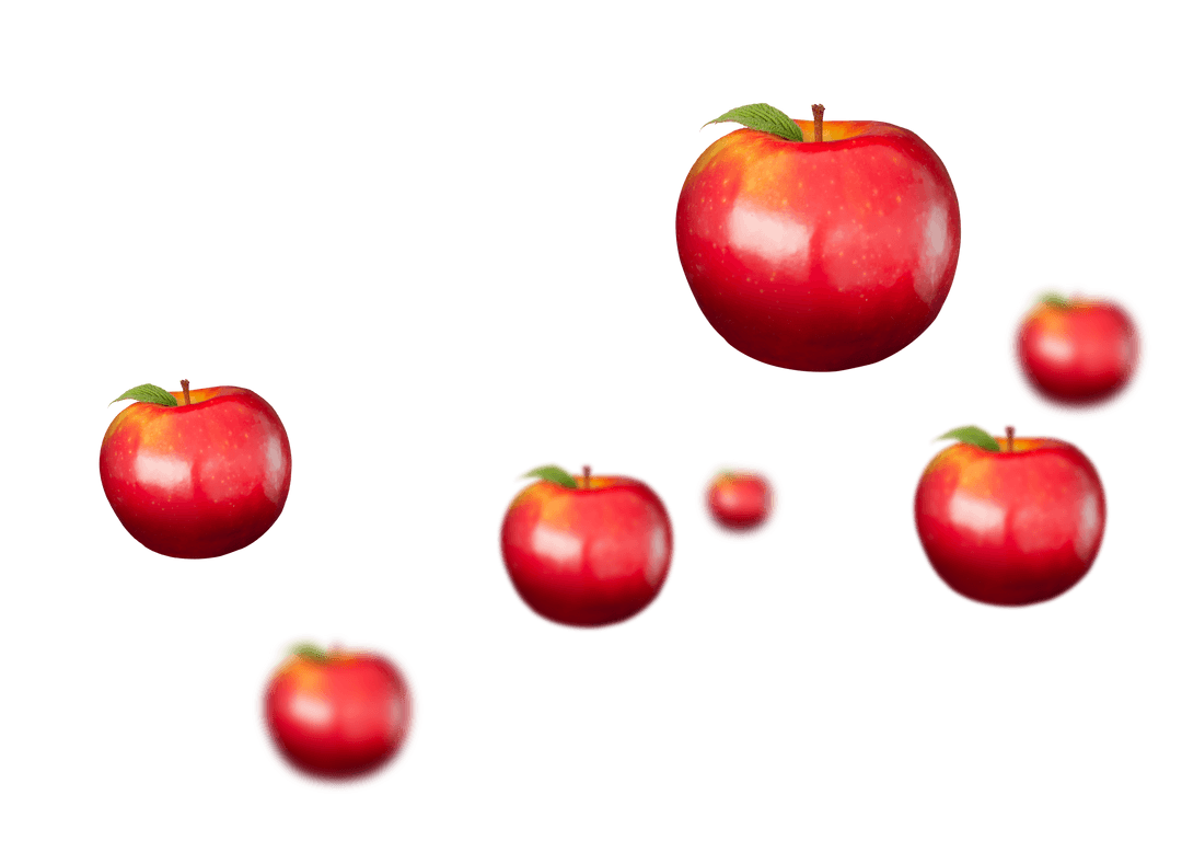 Floating Red Apples Transparent PNG
