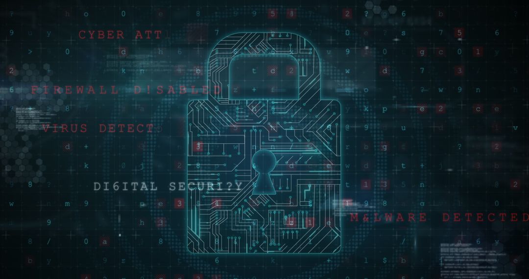Digital Security and Cyber Threats Conceptual Illustration