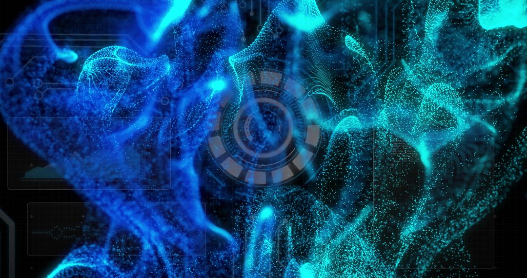 Futuristic Particle Swirl with Circular Interface - Free Images, Stock Photos and Pictures on Pikwizard.com