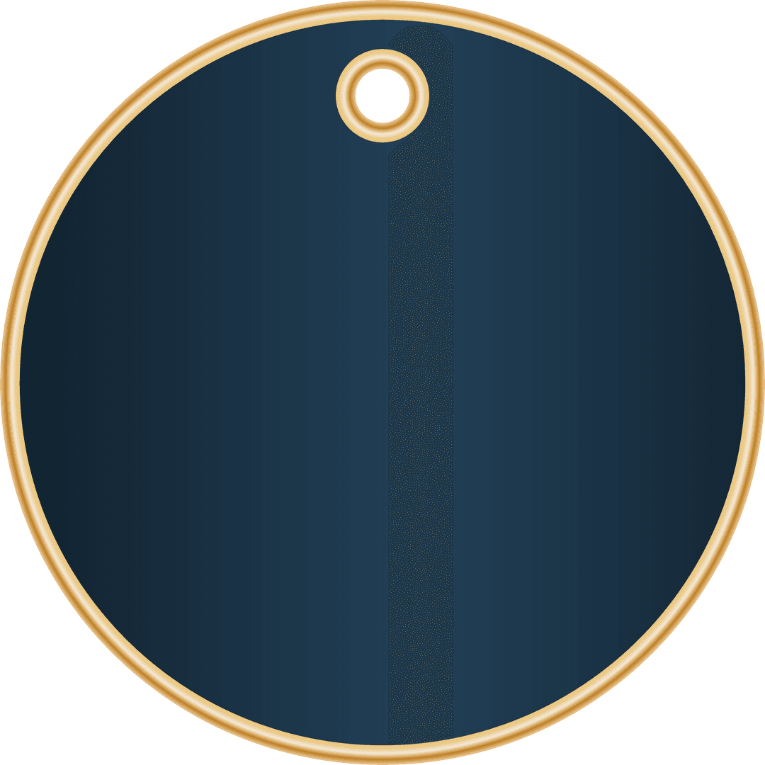 Elegant Golden-Edged Blank Label on Transparent Background