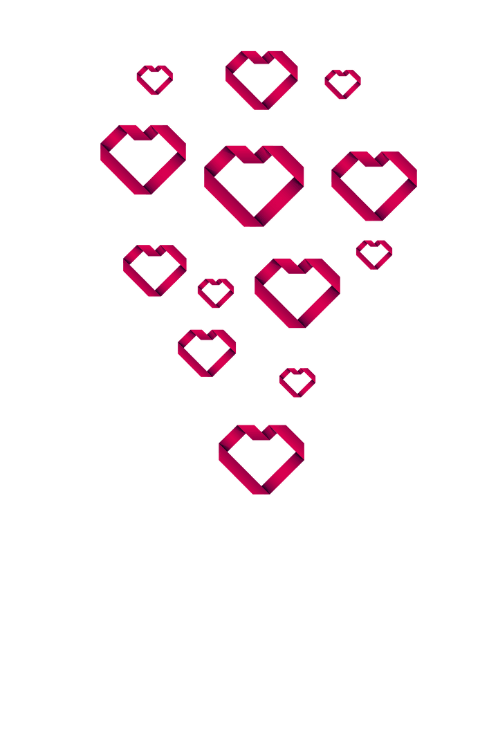 Red Heart Graphics on Transparent Background PNG Illustration