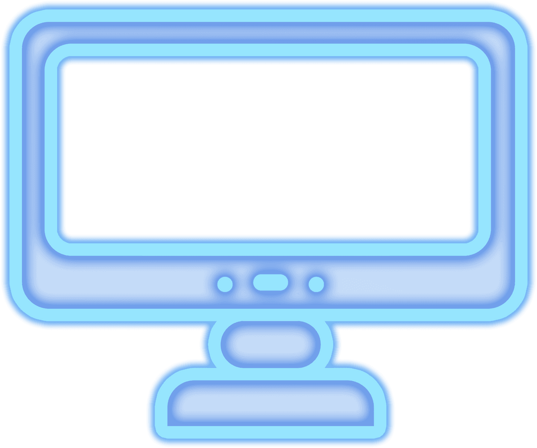 Blue Gradient Transparent Computer Monitor Icon