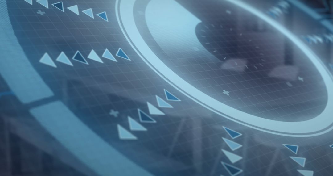 Futuristic Digital Interface in a Modern Office Environment